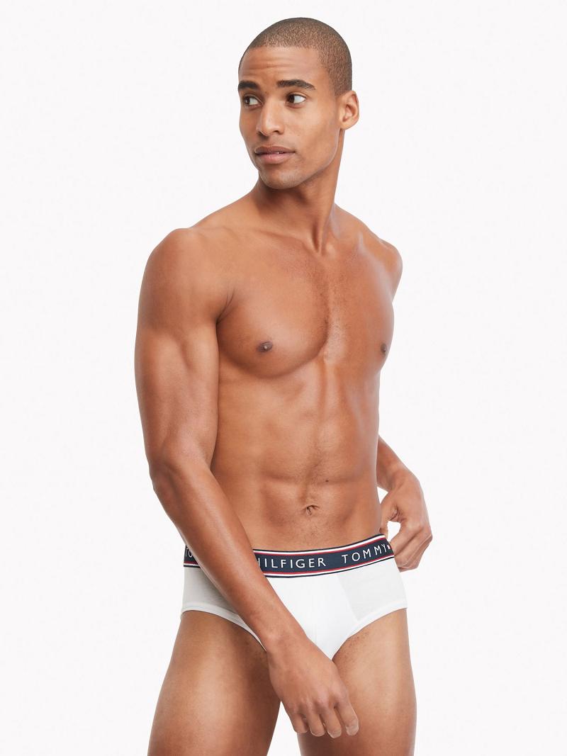 Férfi Tommy Hilfiger Pamut stretch brief 4pk Briefs Fehér | HU 1330RVD